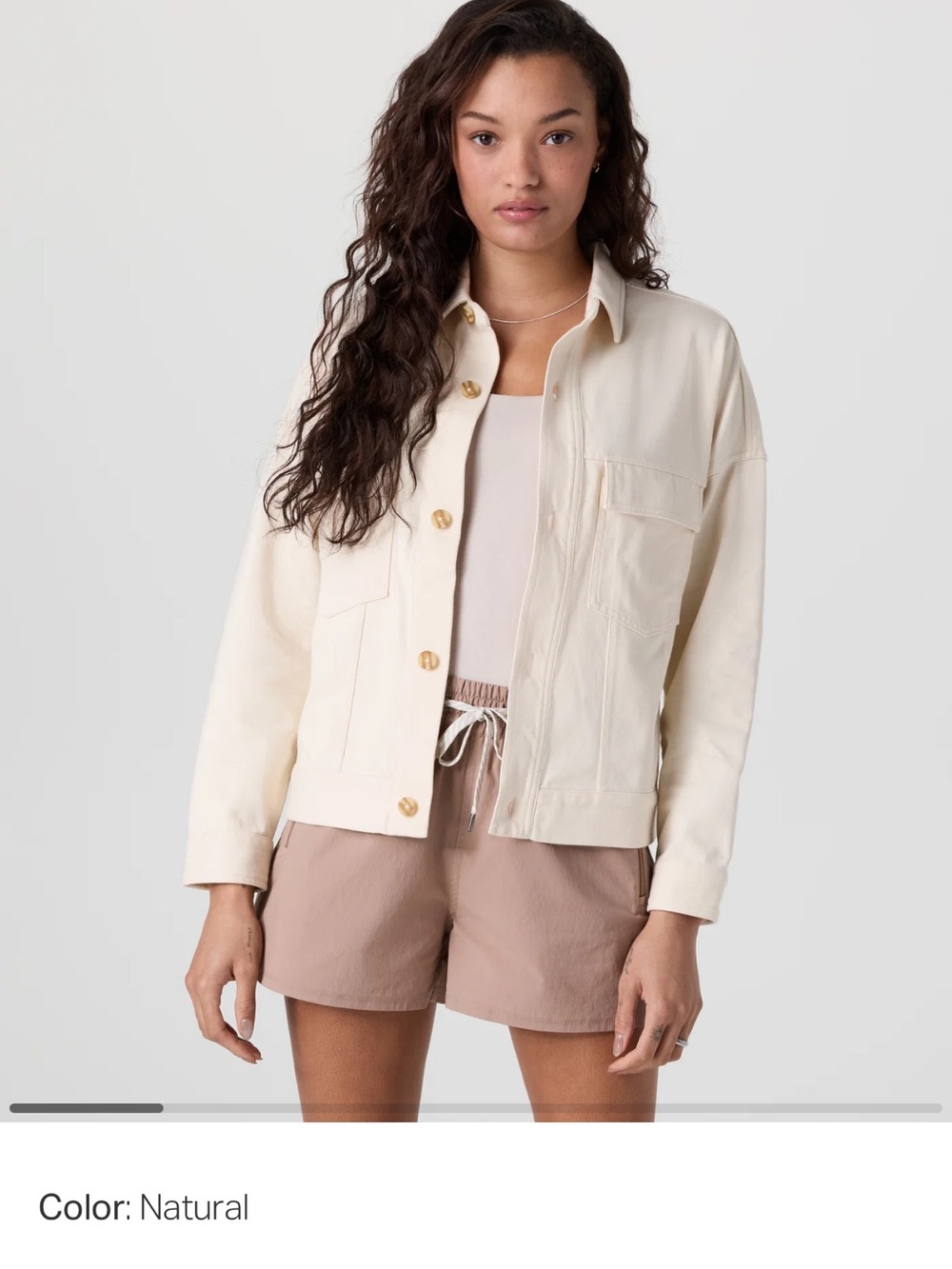 Vuori Natural Mackenzie Jacket - Cream Button-Front